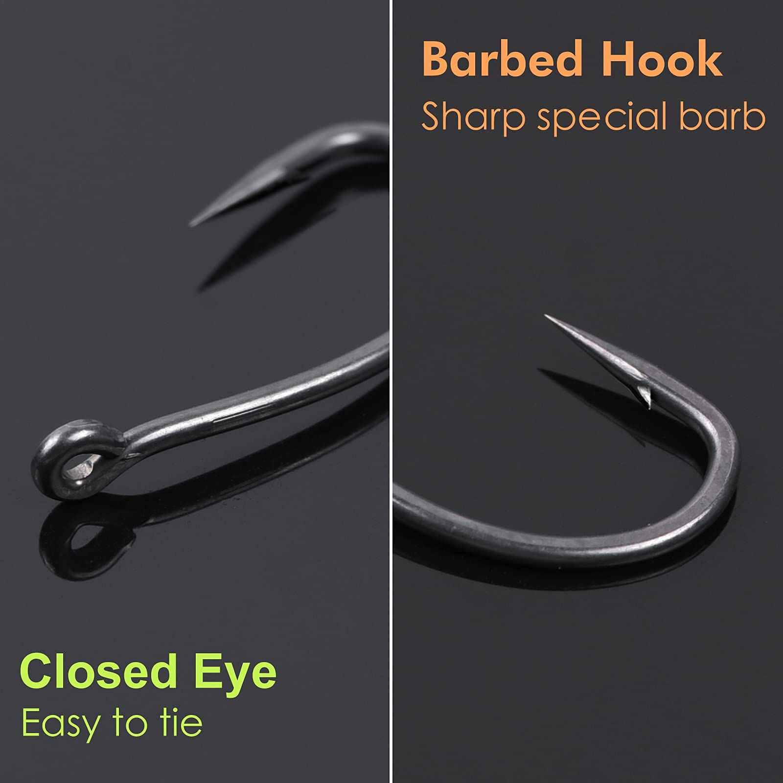 Amazon.com : Luroad Carp Fishing Hooks Set, 160Pcs Barbed Curved Shank and  Wide Gape Carp Hooks, Teflon Coarse Fishing Hooks Comes in Multiple Section  Tackle Storage Box-Hook Size2, 4, 6, 8 :
