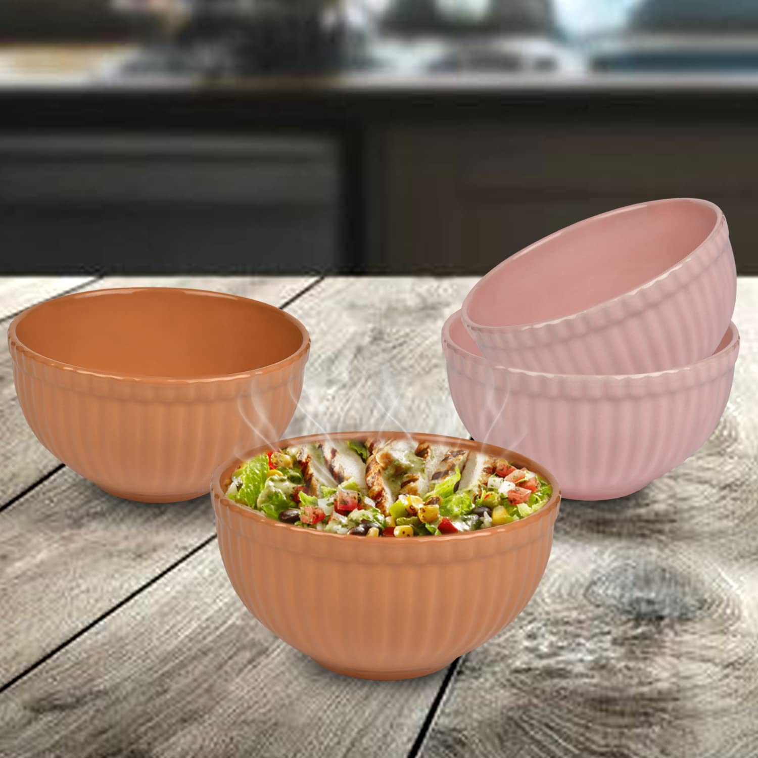URBAN CHEF Ceramic Bowl | 550 ml | Diwali Gifts, Kitchen Accessories Items, Serving Bowl, Microwave Safe Bowl, Bowl Set, Soup Bowl, Prism Ceramic Handcrafted (Set of 4) (B09JMYBK64) Amazon Price History, Amazon Price Tracker