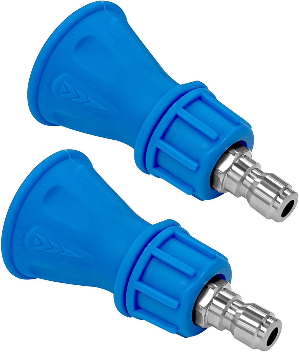 25° Pressure Washer Nozzle with Guard (Blue), 3.0 Orifice, Compatible with all Commercial Grade 1/4 Quick Mount Ports (2-PCS)