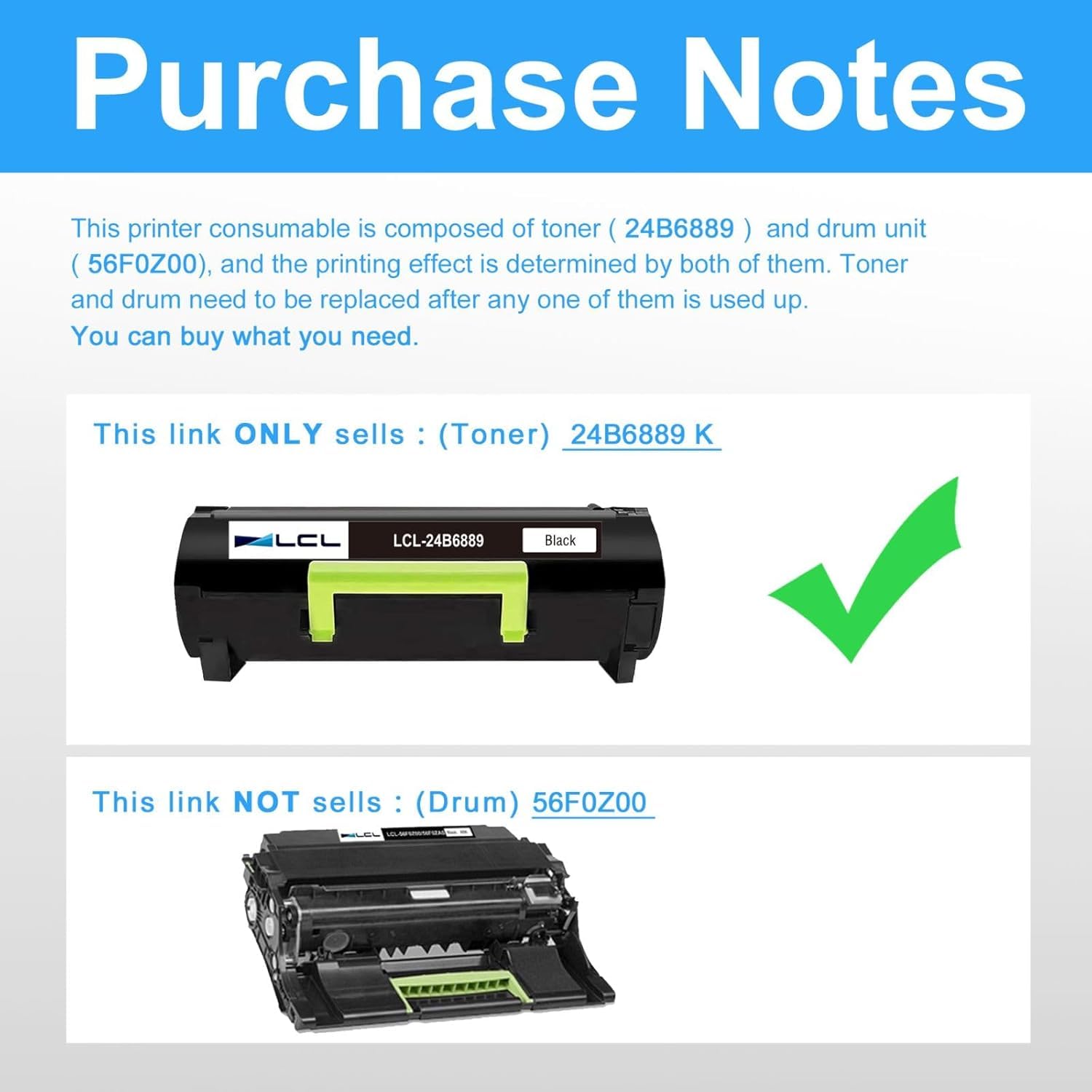 LCL XM1246 czarny 21000 stron kompatybilny toner do Lexmark 24B6889 zamiennik do Lexmark M1246 XM1246 (1 sztuka)