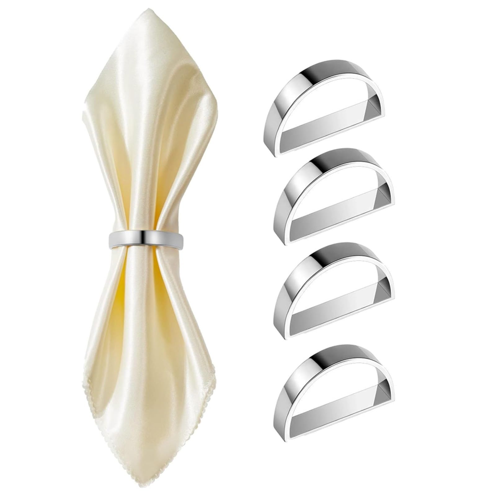 Napkin Rings 12pc Gold Alloy D Shaped Napkin Rings