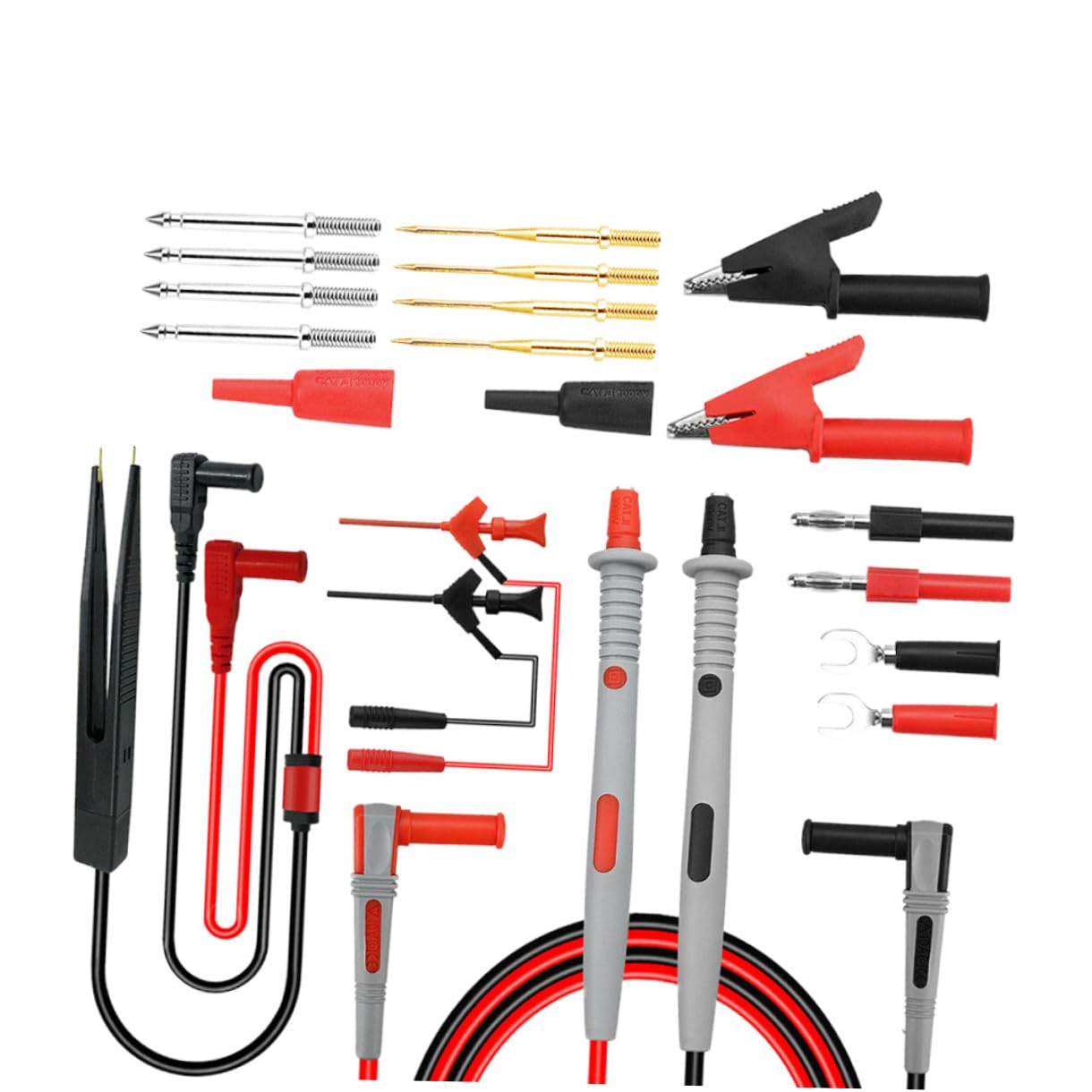 Kit Puntali Tester Multimetro 21 in 1 Morsetti Coccodrillo Elettrici e Sonde in Pvc per Test Affidabili Strumento di Misura per Elettricista