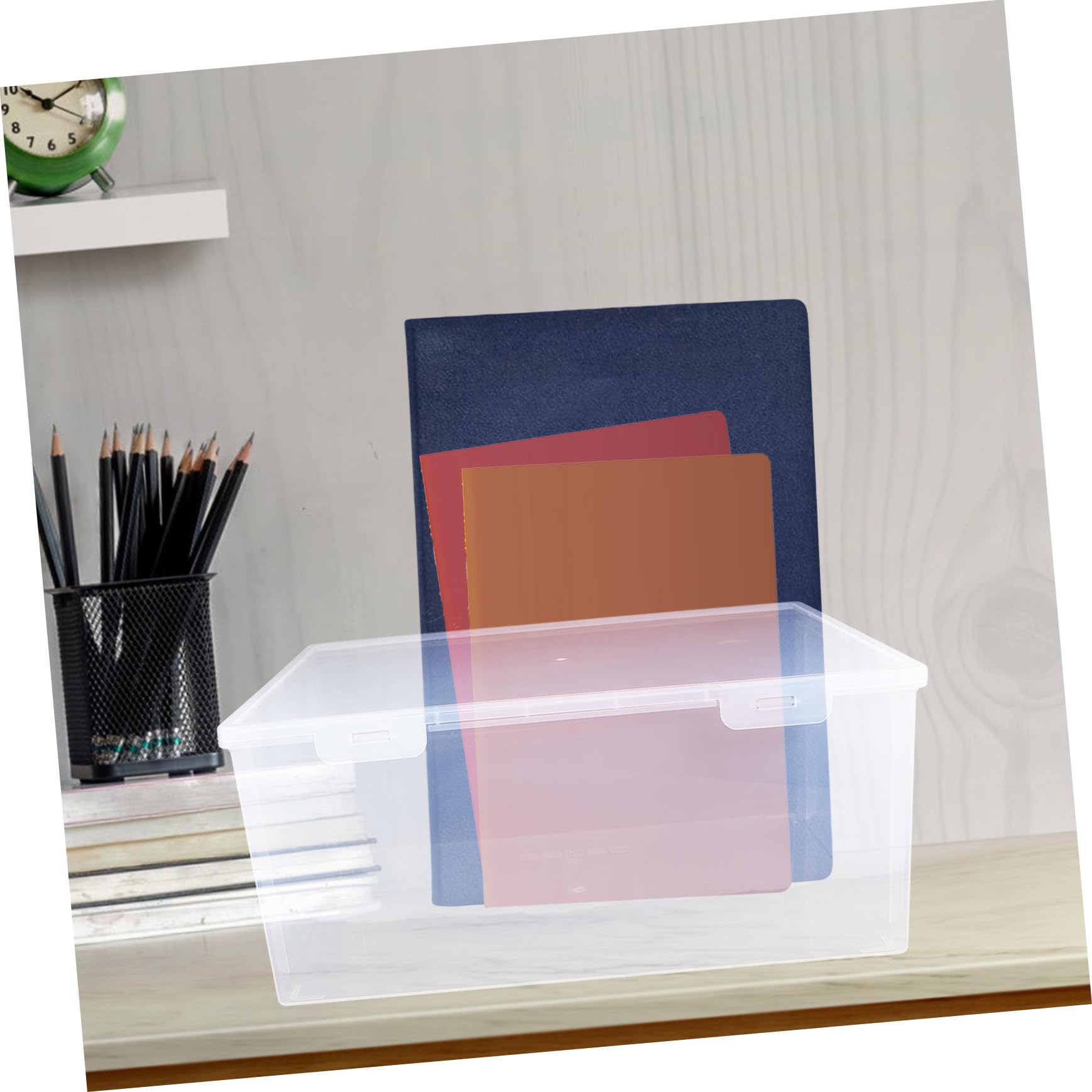 Transparente Kunststoff Aktenaufbewahrungsbox A4 mit Verschluss für Büro