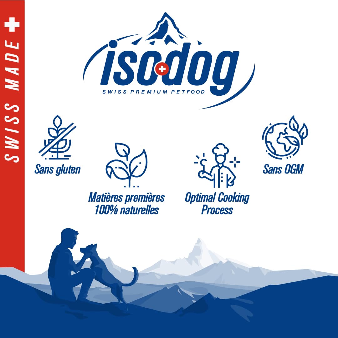 Iso dog - Croquettes Haut de Gamme pour Les Chiens âgés - sans Gluten - Digestion optimale - Riche en volaille - 14kg - sans OGM - Matières premières 100% Naturelles - fabriqué en Suisse