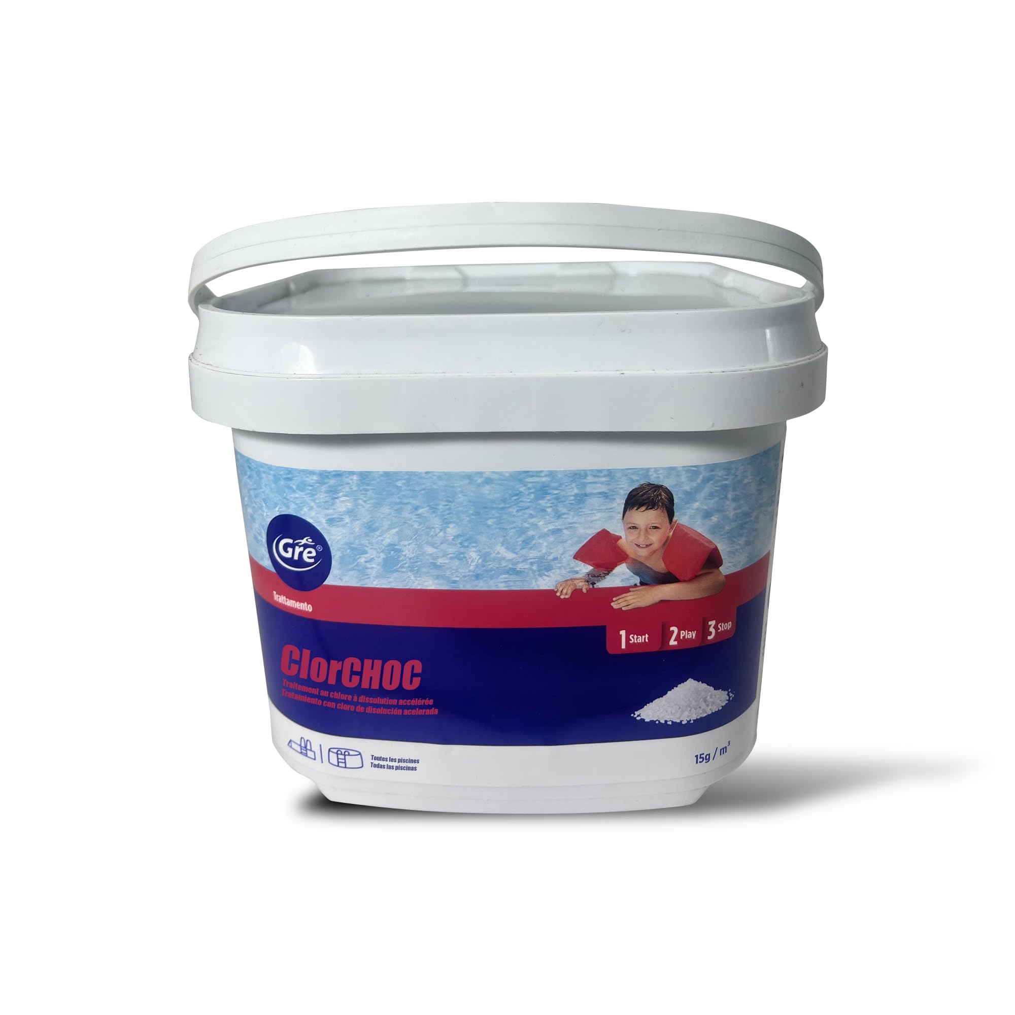 Gre ClorForte 76096, Cloro Shock, Per Trattamento D'Urto, Granulare - 3Kg