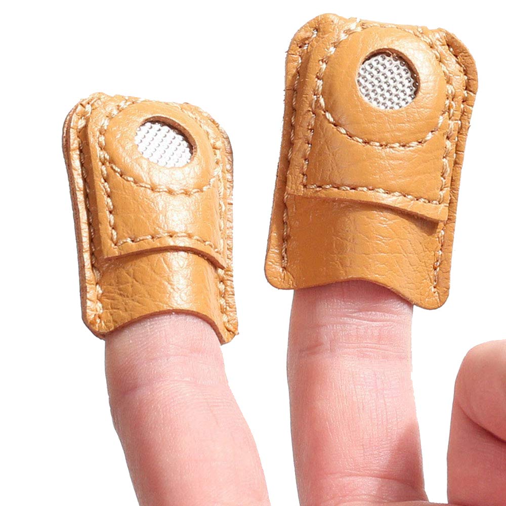 Set 4 Ditali In Pelle Per Cucito | Protezione Dita | 2 Misure | Per Cucito A Mano, Maglia, Quilting - Foto 10