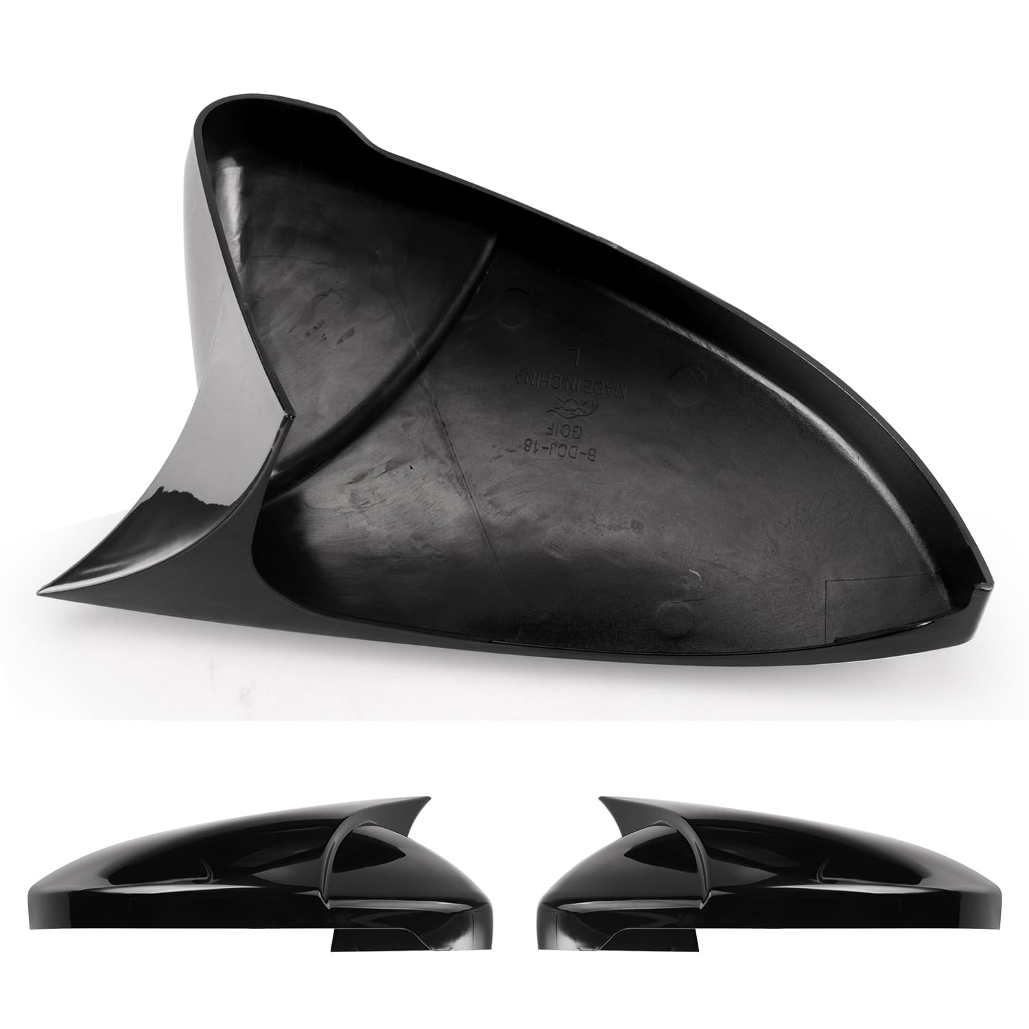 Coperchio Dello Specchio Laterale, Ricambio per Specchietto Retrovisore Compatibile con Golf MK7 Hatch-back MK7.5 GTI R GTD Base 2009-2020 Tou-ran II All-track, Nero Lucido, 2 Pezzi