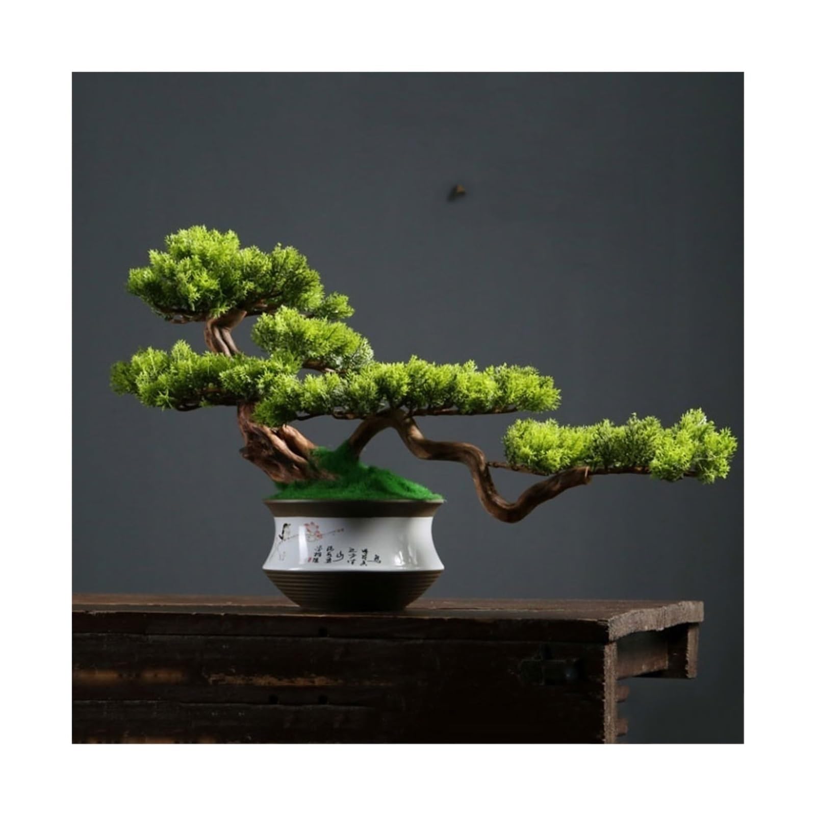 IUokLU Artificial Bonsai Tree Artificial Bonsai Simulation Tree High-end Light Luxury Greenery Entrance Decoration Simulation Tree Bonsai Ornaments Artificial Tree