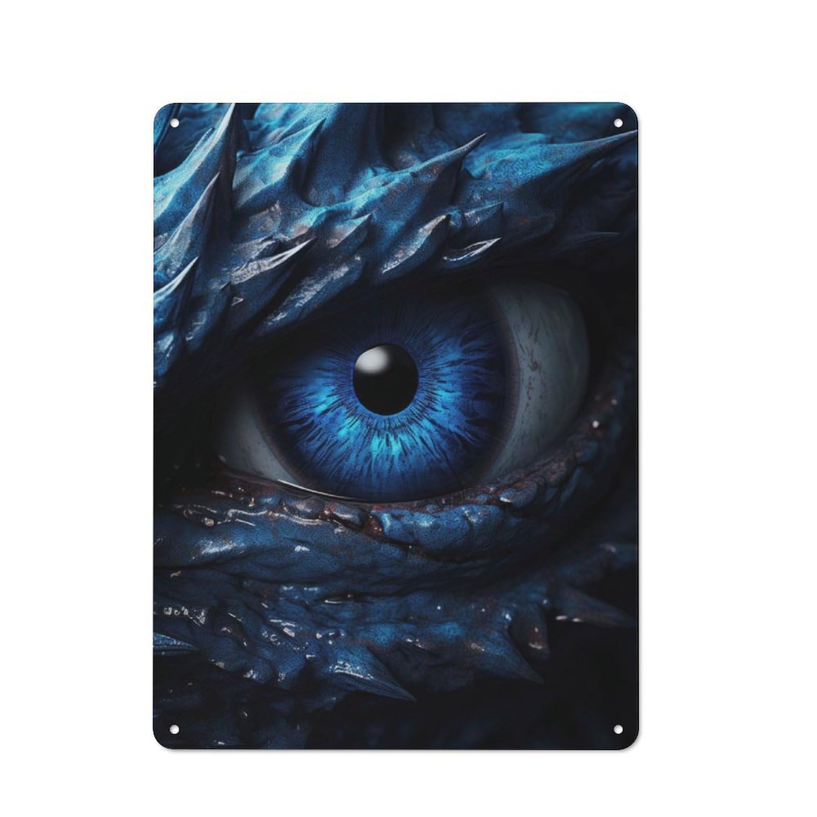 Junmoney Blue Dragon Eye Retro-Style Tin Sign 40X30cm For Dining Room Or Kitchen, For Kitchen Wall Decor Lovers