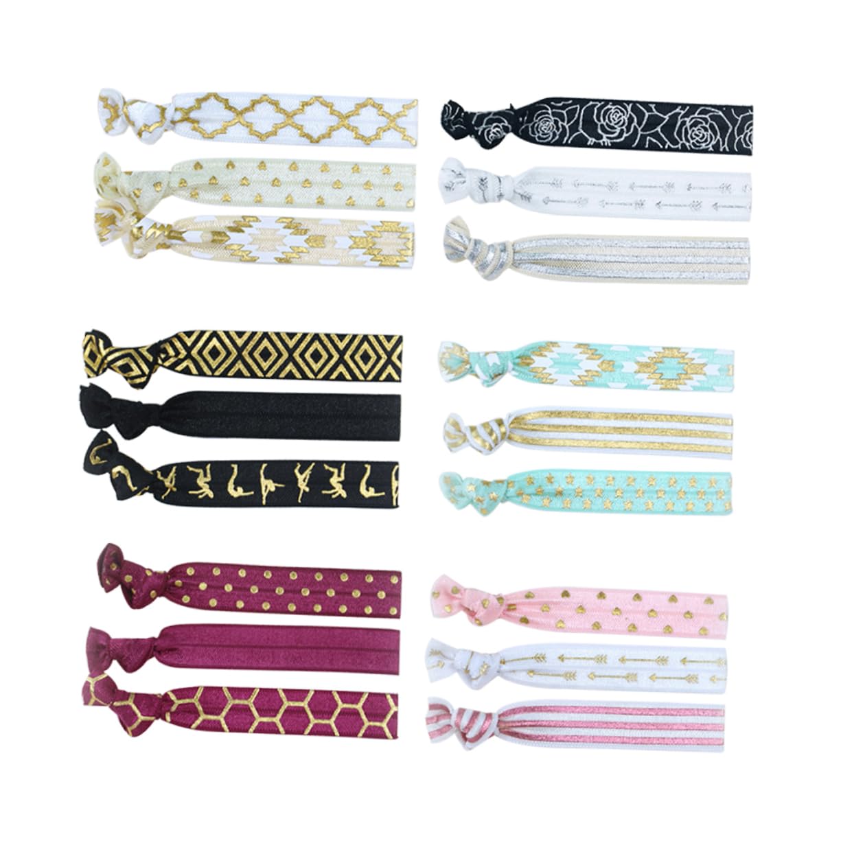 Abaodam 54pezzi Elastici Per Raso Senza Crease Di Accessori Per Coda Di Cavallo Vari Colori e Pattern Per Donne e Ragazze Perfetti Per Sport Feste e Uso Quotidiano