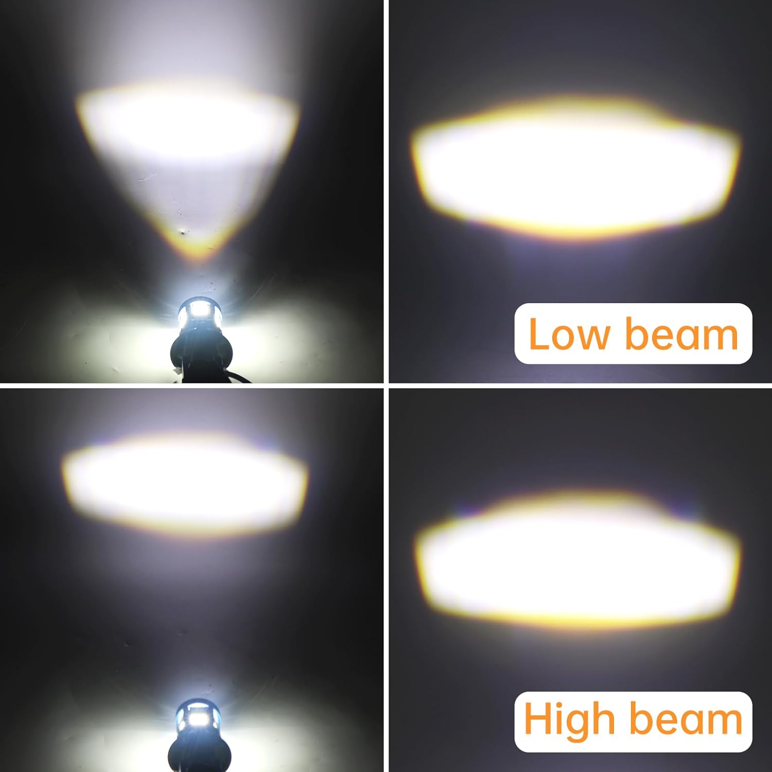 Windance 2Pack, H4 LED Bulb 1200LM 13W with Lens, Hi/Lo Beam Super Bright 12V-80V Daytime Running Light Bulbs for Motorcycles E-Bike Scooters ATV UTV Pit Bike(White, H4)