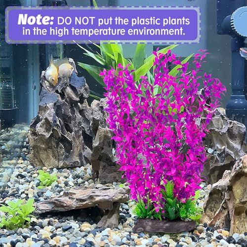 Image of Hamiledyi Aquarium Plastic Plants Aquarium Decor Artificial Fish Tank Plants,Tall Fish Tank Decorations, Extra Large Aquarium Plant 20.4-inch Tall,1PCS