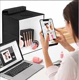 Mini Estúdio Fotográfico Portátil 30x30cm com LED – Caixa de Luz Dobrável com Fundos, Ideal para Fotos de Produtos e E-commerce