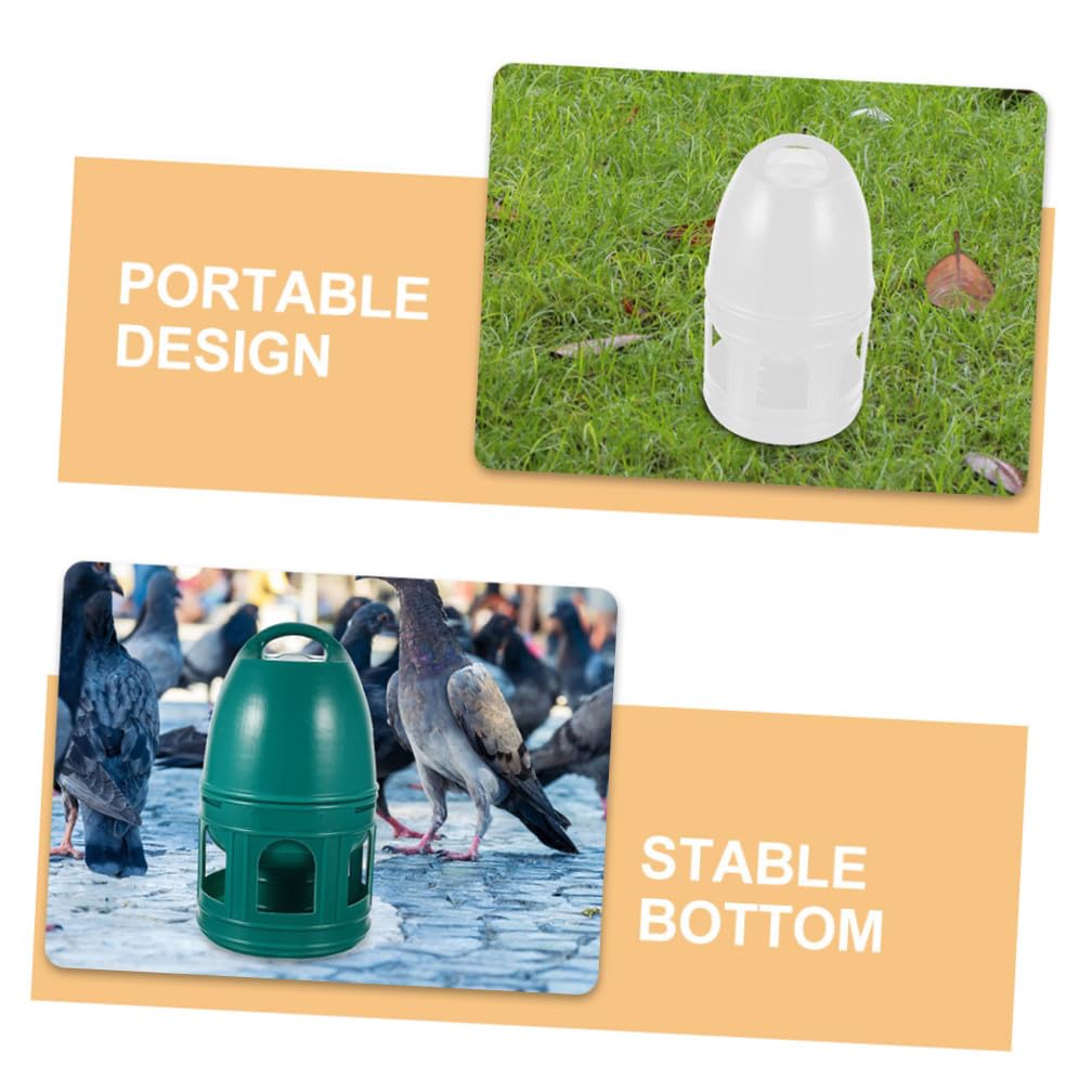 2 pièces Distributeur Eau pour Oiseaux Abreuvoir Pigeons Pratique et Spacieux Accessoire Cage à Oiseaux pour et Nettoyage Facile Lot de Blanc et Vert