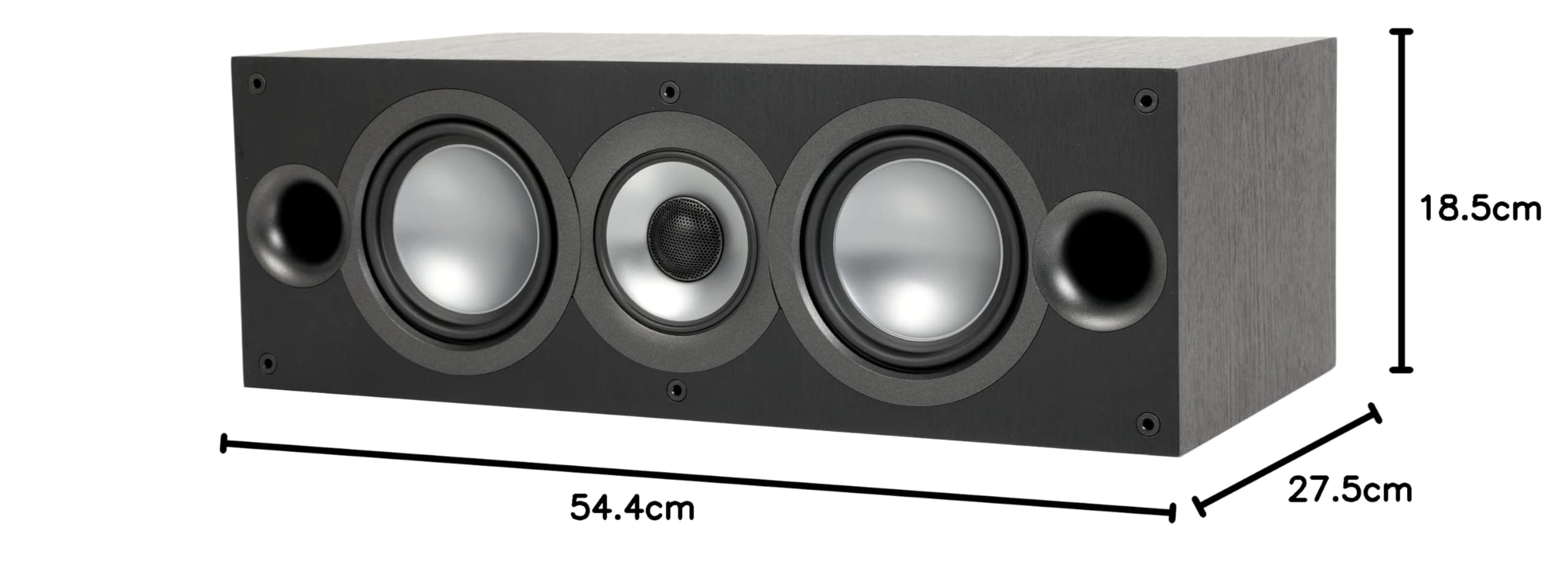 ELAC Uni-Fi 2.0 - Altavoz Central UC52 para reproducción de música a través de estéreo, Sistema de Sonido Envolvente 5.1, Sonido excelente y Claro, Altavoz de 3 vías, Color Negro