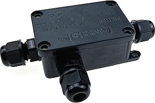 Sperrins Waterproof Junction Box Outdoor Black Plastic Connector Gland Electrical Junction Box Accessory for Outdoors