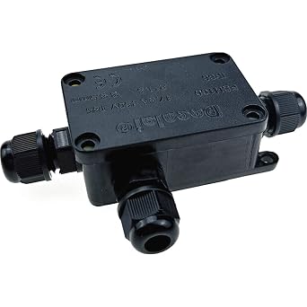 Waterproof Junction Box Outdoor Black Plastic Connector Gland Electrical Junction Box Accessory for Outdoors
