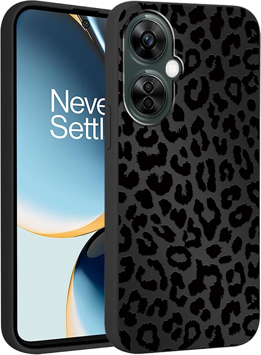 Cute Cheetah Print Phone Case for OnePlus Nord N30 5g 6.72", Aesthetic Coquette Black Leopard Pattern Design Case Soft Slim Shockproof TPU Protective Funda Cover for Women Girls