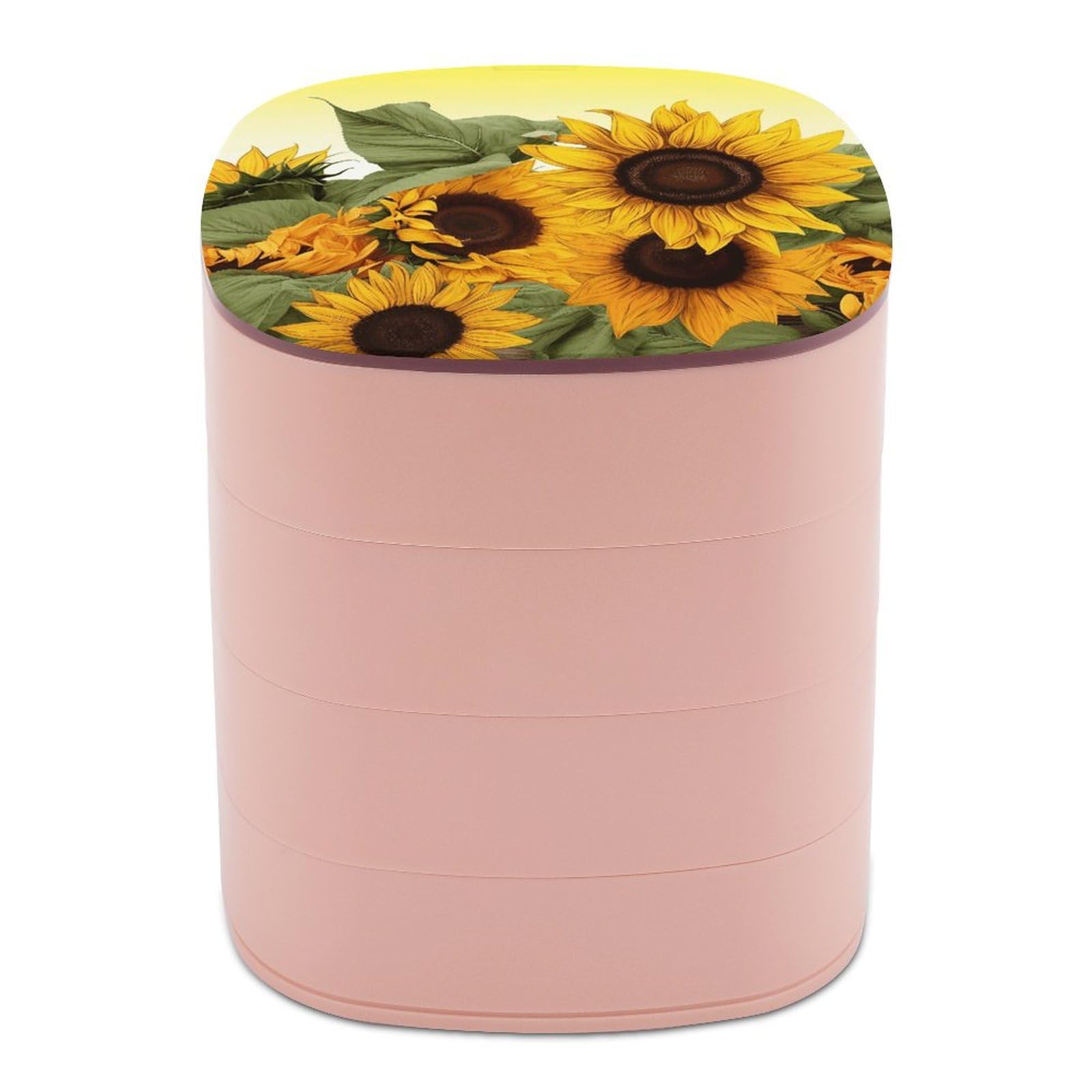 Boîte à bijoux avec imprimé floral tournesol haut de gamme
