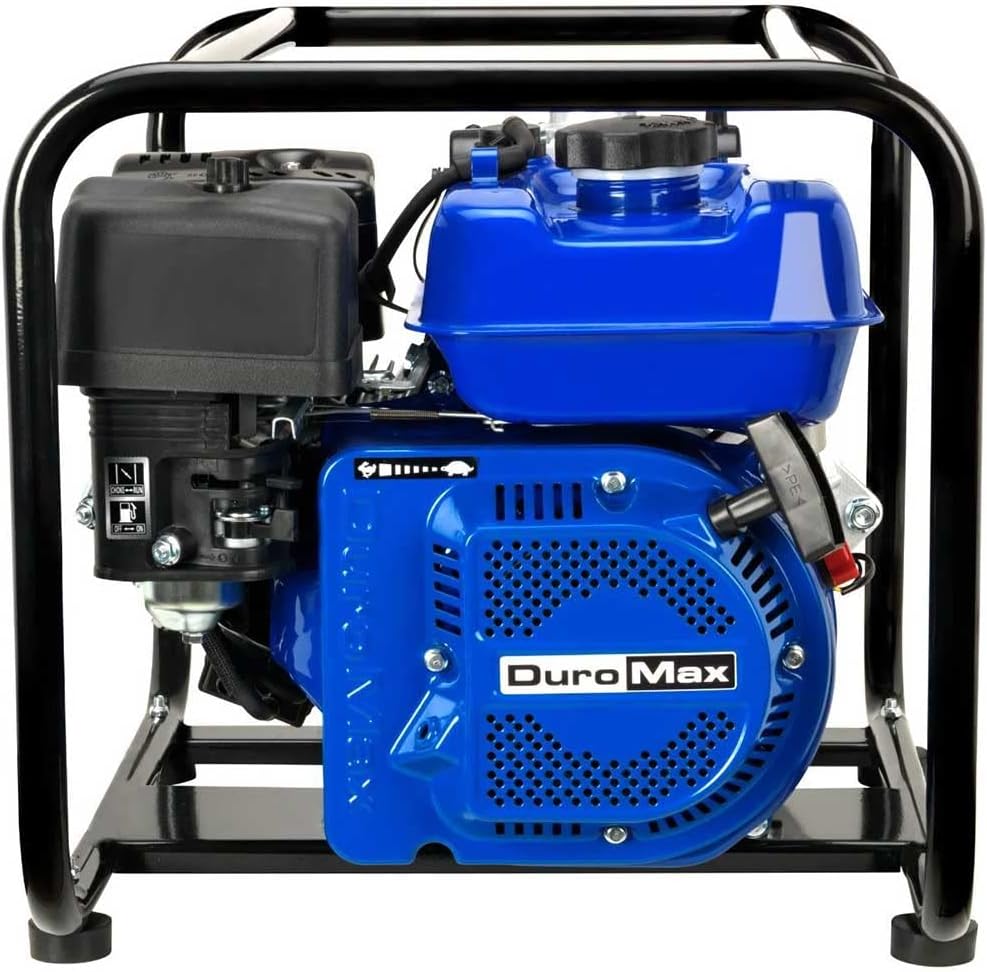 DuroMax XP702HP 208cc 7-HP 2-Inch 70-GPM Gas Powered High Pressure Water Pump, 50 State Approved, XP702HP, Blue