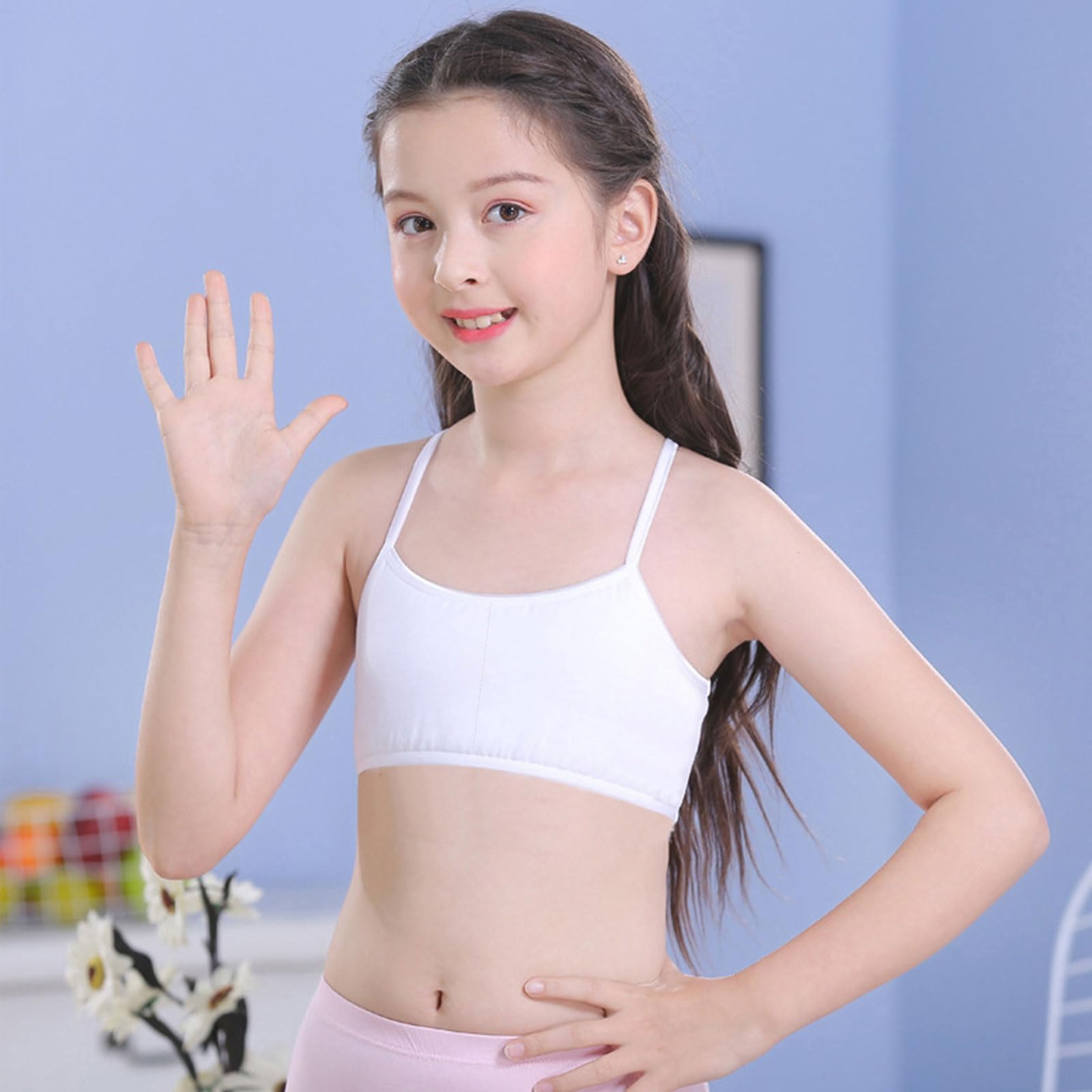 Pack de 4 Sujetador Deportivo de Algodón para Niña 8-14 años