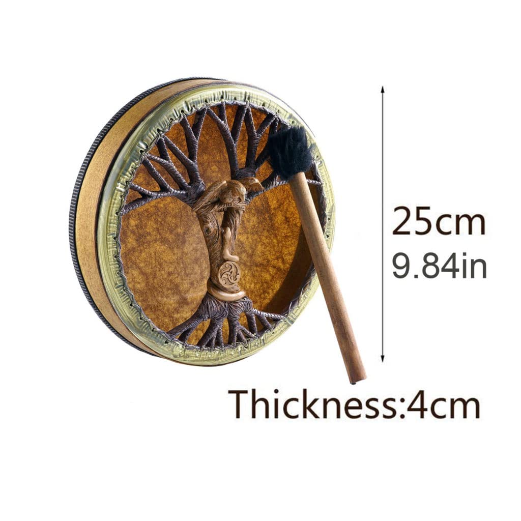 25 centimetri Sciamano Tamburo Albero della Vita Modello Etnico Tribale Spirito Draum Artigianato Strumento Musica Design Donna Telaio Musicale Tamb