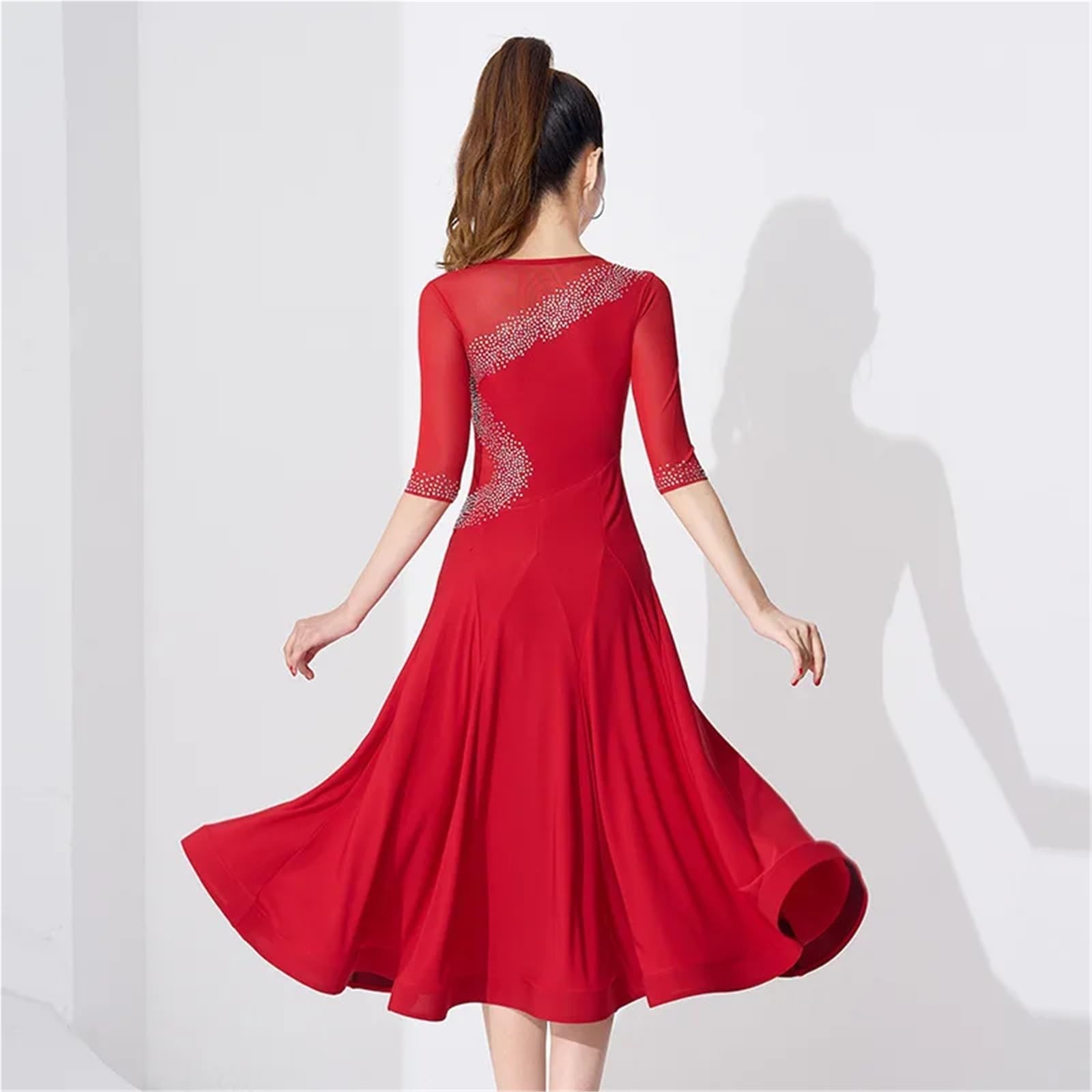 Tanzkleid Damen Modernes Tanzkleid Standard Ballsaal Kleidung Damen Weibliche Lange Röcke Übungskleidung Walzer Tango Cocktail Mädchen Abschlussball