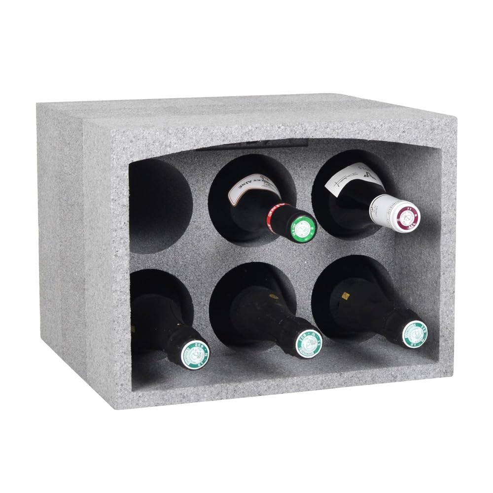 Deconation Lot De 6 Casiers Porte 6 Bouteilles Soit 36 Bouteilles - Polystyrène Expansé - Etagère à Bouteilles