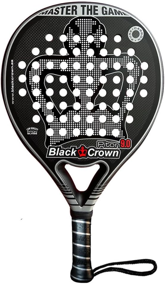 Pala de Padel Black Crown Piton 9.0 2 Black Crown - Pala de Padel Piton 9.0 - Forma redonda - Control - Peso 355 gr - Marco 38 mm con doble tubular de fibra carbono 80% - Resistente - Punto dulce amplio - Nivel Avanzado - ¿Vale la pena?