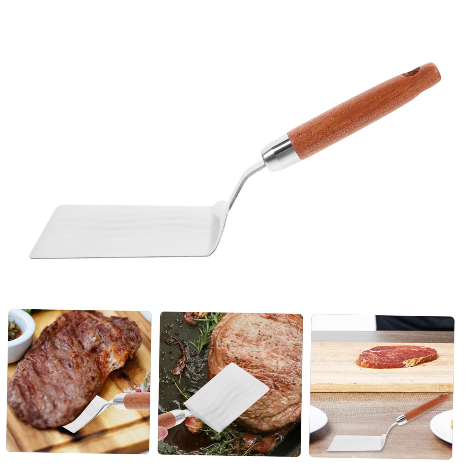 Amosfun 4 Pezzi Spatola da Cucina Cibo Pala Strumenti Cazzuola da Cucina Spatola per Friggere Bistecca da a Fornitura Antiaderente Strumento di Cottura in Metallo