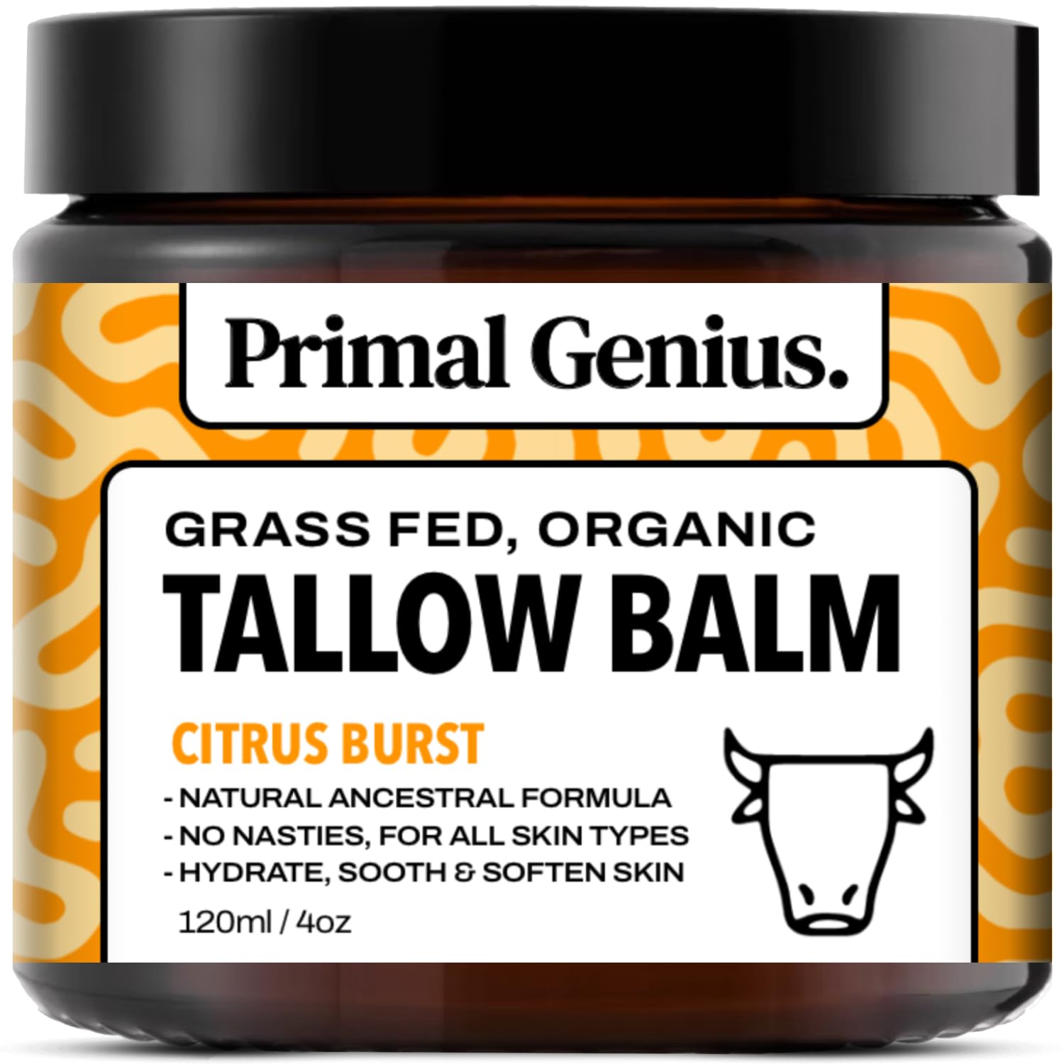 Tallow Balm, Citrus Burst Grass Fed Organic Beef Tallow Skincare, All Natural Butter Cream Moisturiser For Face & Body