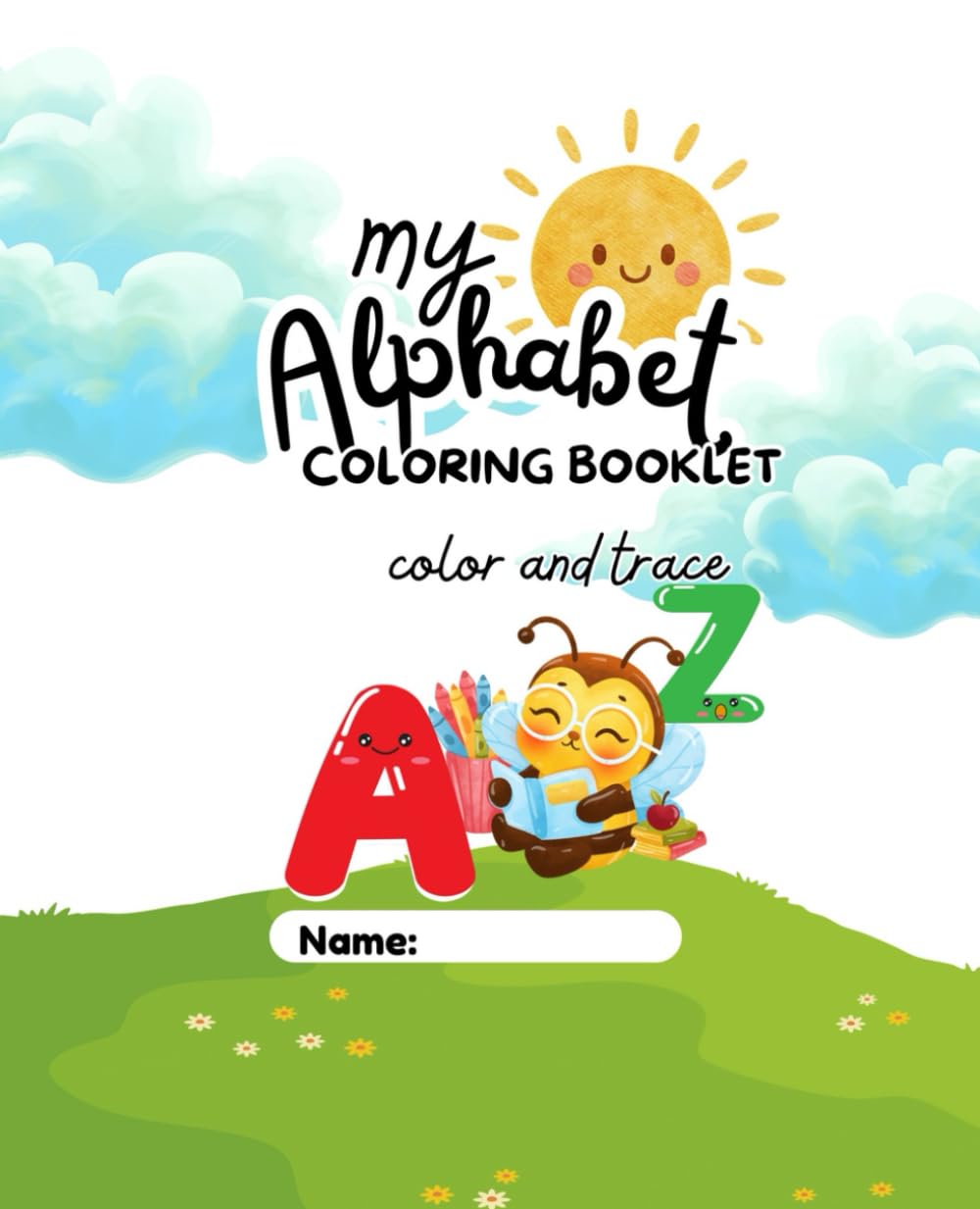 A-Z Alphabet coloring and tracing book