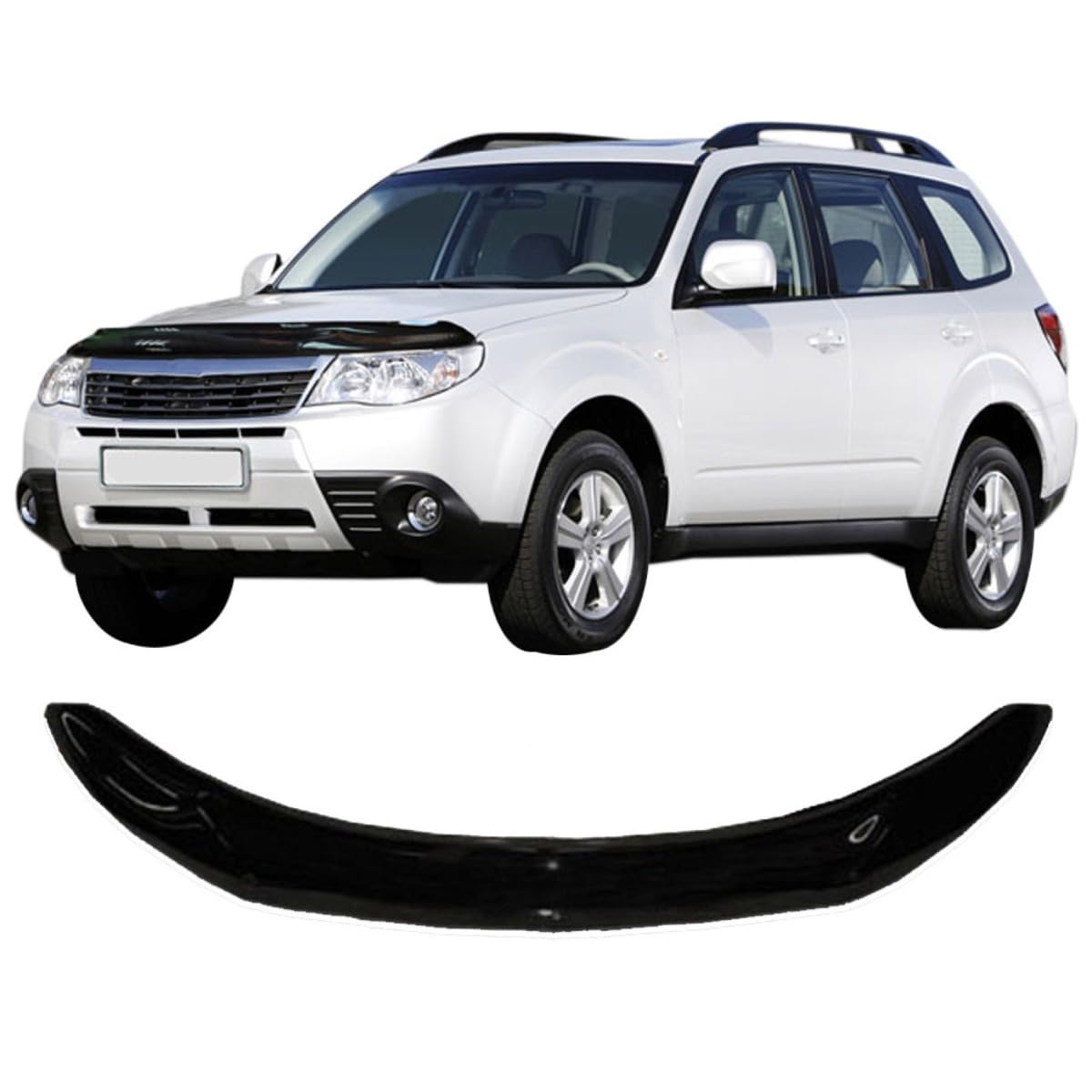 SCOUTT Deflettore Protezione Cofano per Subaru Forester 2008-2012, Migliora l'Aerodinamica dell'Auto, e Spoiler, Nero