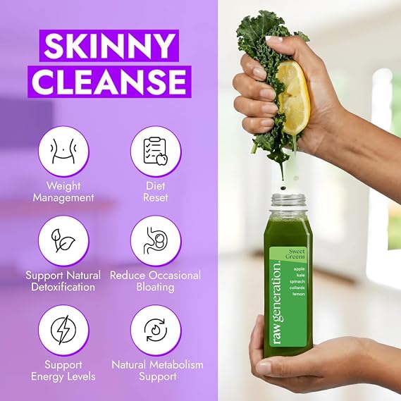 Raw Generation Skinny Juice Cleanse, 3-Day, 18 Cold-Pressed Juice Bottles