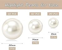 Vista 1 de 150 cuentas de perlas de imitación pulidas en crema sin agujeros para decoración de relleno de jarrones, rellenos de perlas de plástico