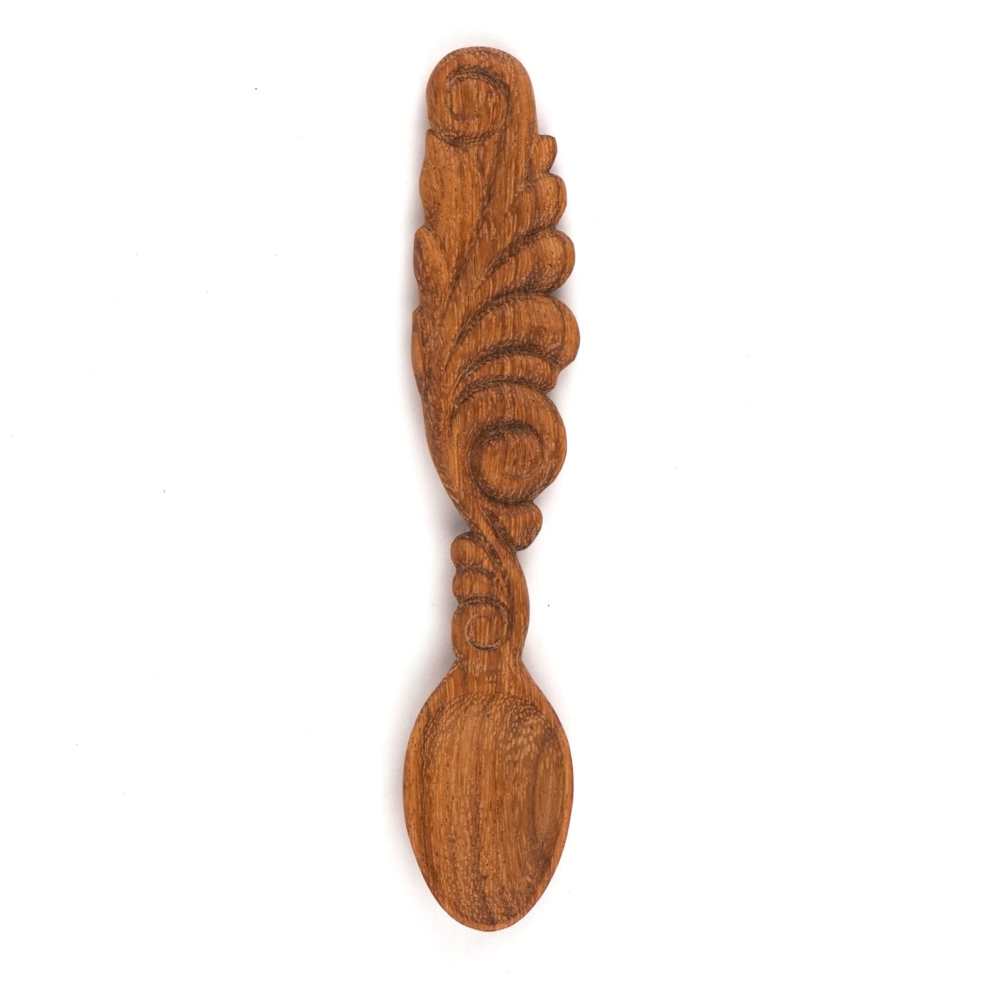 JABIHOME Wood Fern Leaf/Feather Tasting Spoon, Easter Gifts for Mom, Handmade Doussie Kitchen Hostess Gifts for Women, Valentine's Day