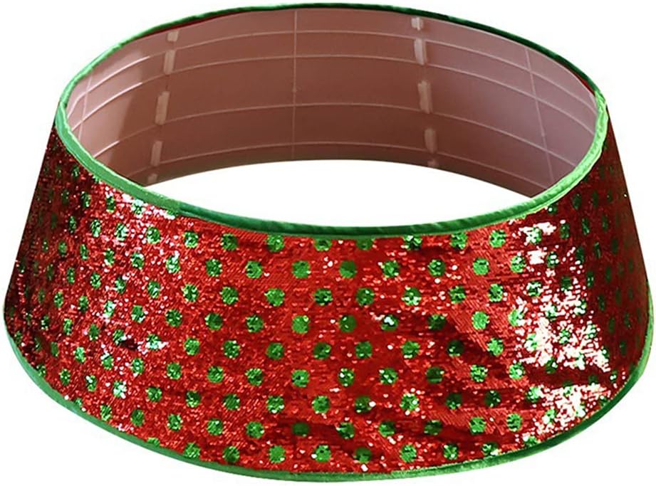 Christmas Tree Skirt, Merry Christmas Tree Collar 30 Inch Dot Trees Skirt Base Cover Holidays New Year Decorations