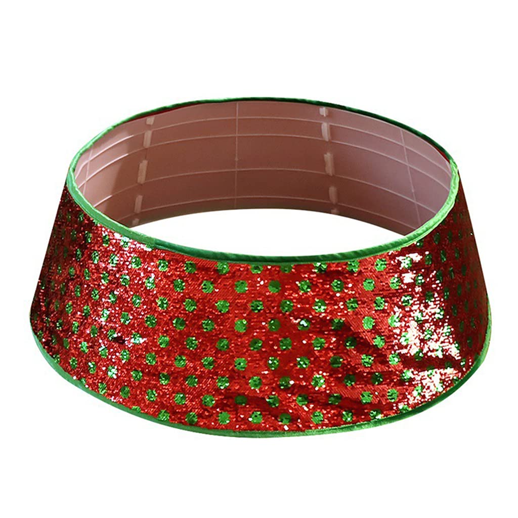 Collar de árbol de Navidad de 76 cm, cubierta base de falda de lunares, collar de Navidad, pequeño
