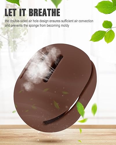 Miniatura 7 de FERYES Soporte para esponja de maquillaje con esponja de maquillaje, estuche de silicona ecológica para licuadora de maquillaje y esponja de base de