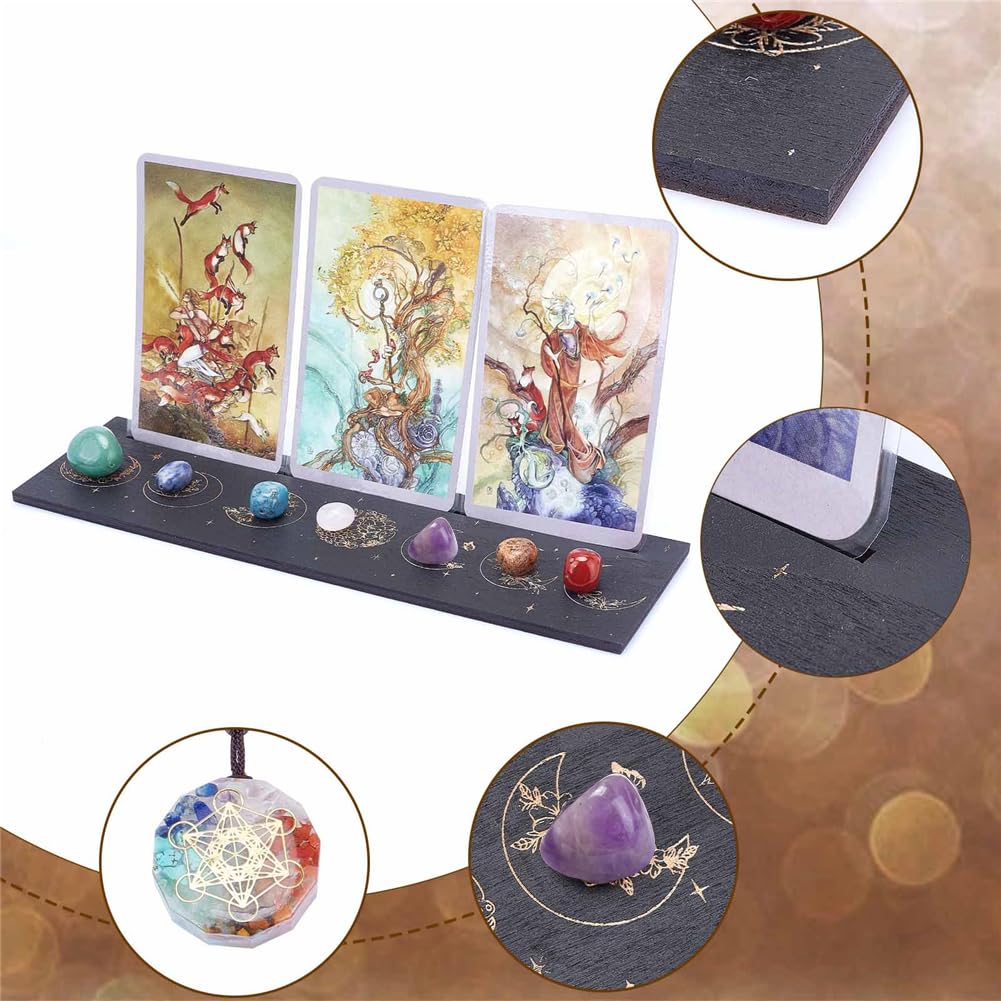 Kit Débutant Tarot & Pendule - Planche Bois, Pierres Chakra, Nappe Autel | Divination & Sorcellerie