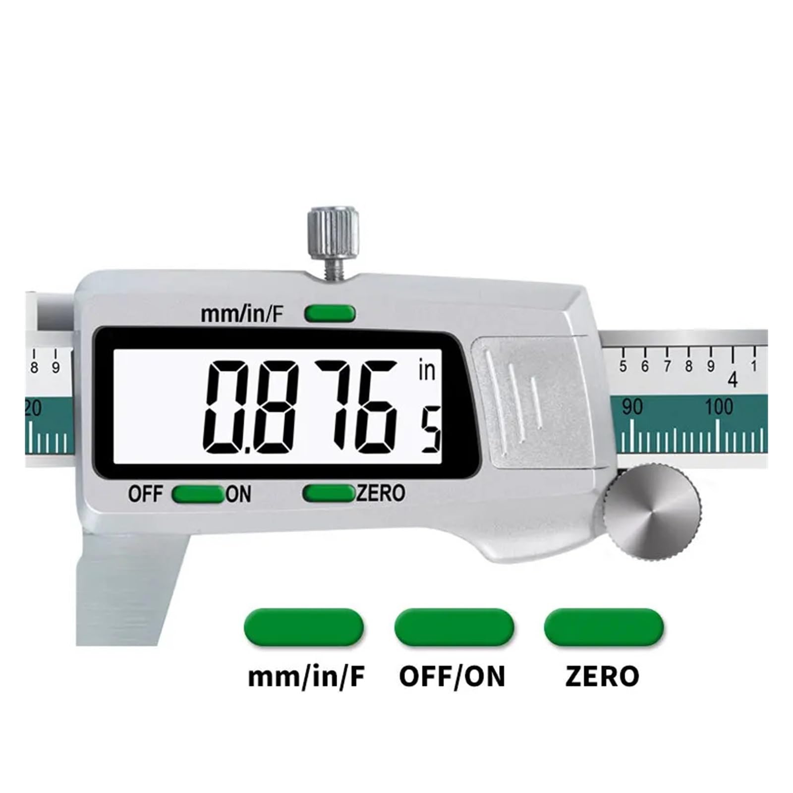 Calibro Digitale con Display LCD in Acciaio Inossidabile da 150 mm, Calibro a corsoio con Scala frazionaria/mm/Pollice in Acciaio Inossidabile.