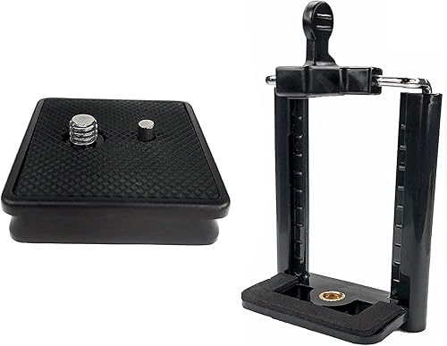 Placa de liberación rápida de trípode de 1.614 in para Ambico V-0552 V-0554, Sunpak 7500 Pro 7500tm 7575, Kalimar Pro-Tech V-40 + adaptador de