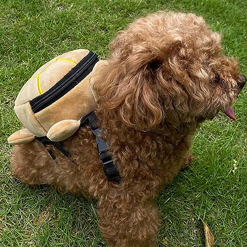 BaoblazeRucksack für Hunderücken Klein, Hunderucksack-Geschirr mit Leine, Niedliche Hunde Selbsttragender Rucksack, Hundesnack Rucksack Atmungsaktiv, Hunde-Satteltasche für Welpe Katze, Hellgelb