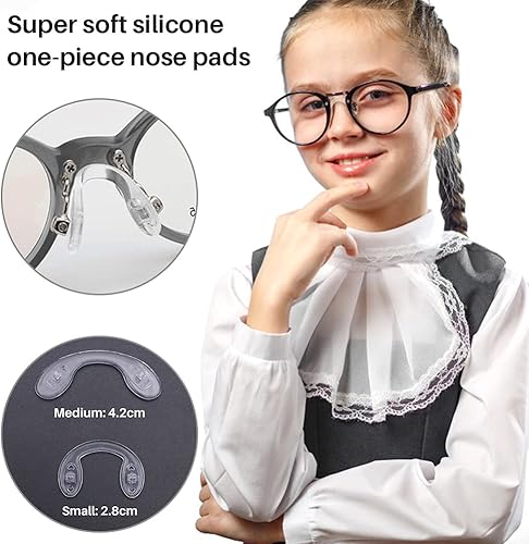 Miniatura 4 de ikasus Almohadillas de nariz para gafas, correa en forma de U, rosca de puente en silicona suave y transparente para lentes, almohadillas de