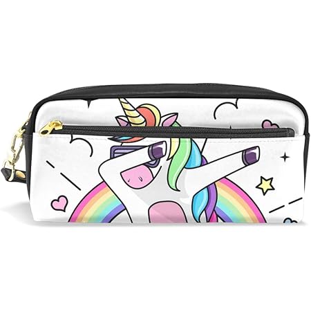 Amazon Akiraki 筆箱 大容量 女の子 ペンケース 高校生 ふでばこ 中学生 小学生 ペンポーチ 化粧ポーチ ユニコーン おもしろ かわいい 虹 星柄 ホワイト Pu レザー ポーチ ケース 文房具 文具 おしゃれ 可愛い ペンケース 文房具 オフィス用品