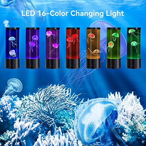 Gifts For Adults Kids, 16 Color Setting Jellyfish Tank Mood Light Usb Powered Aquarium Night Light Led Fantasy Jellyfish Lava Lamp For Home Office Bedroom Decor For Christmas Holiday Birthday Party #TOP1