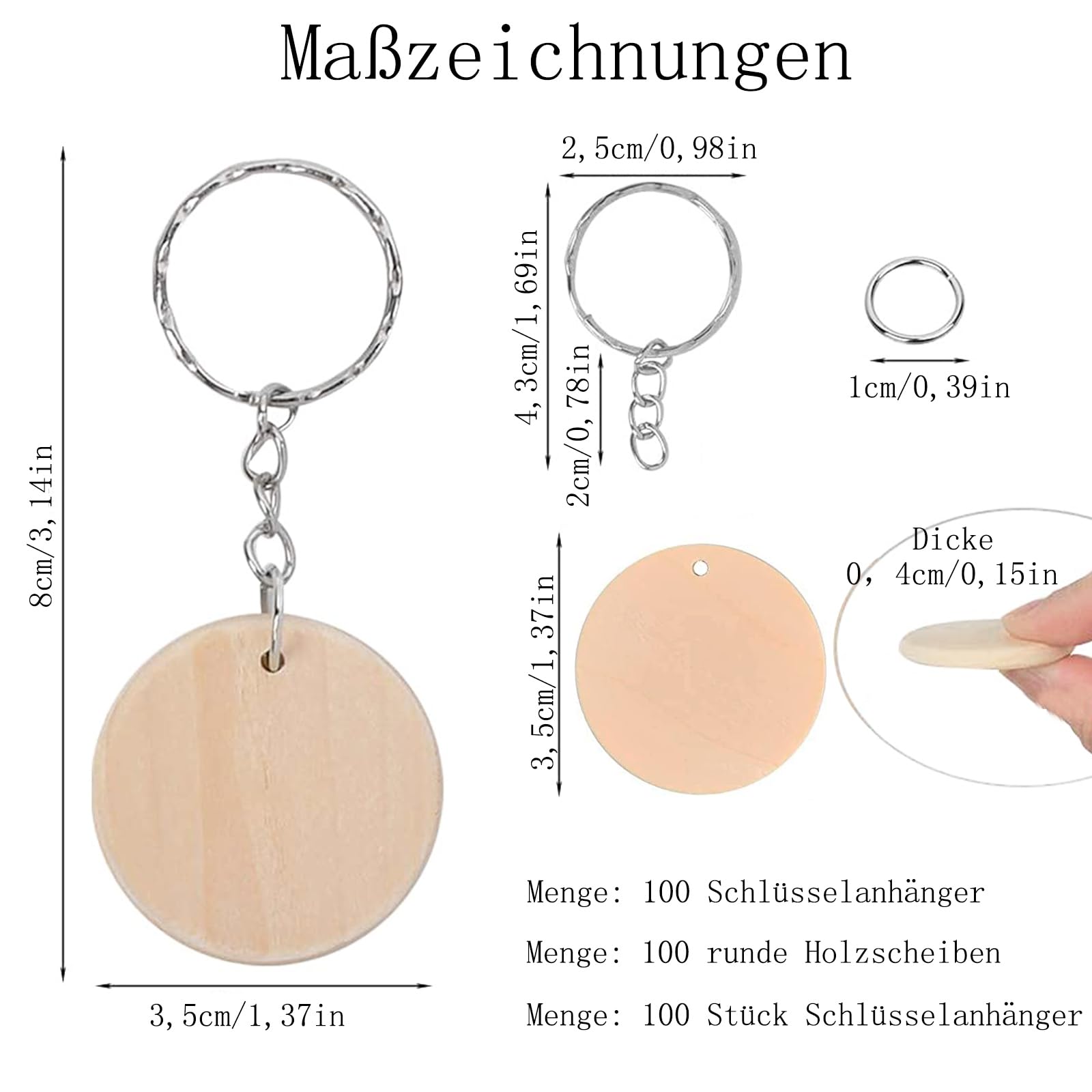 Dischi Legno 100 Pezzi - Diametro 35mm, Spessore 2mm, Per Decorazioni, Artigianato, Etichette - Foto 3