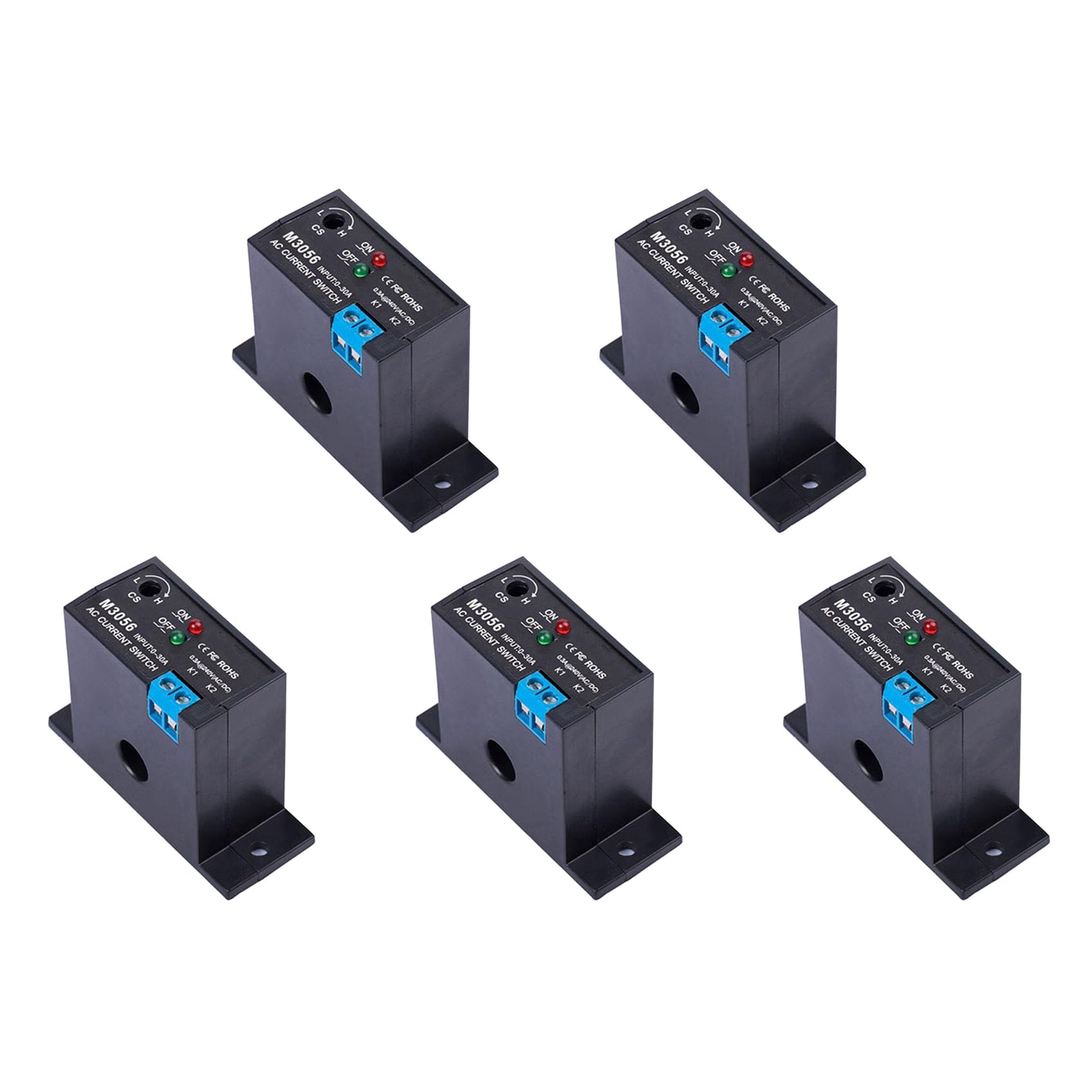 Jnchdghwa As Shown 5X Current Sensing Switch Induction Relay Ac Linkage Device Plc Signal Over Limit Closed Ac 0.2-30A (Nc M3056)