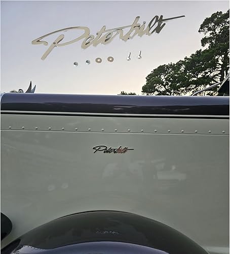 Miniatura 5 de Placa de emblema de nombre de logotipo de acero inoxidable personalizado para Peterbilt lateral frontal de capó accesorio rejilla Fender