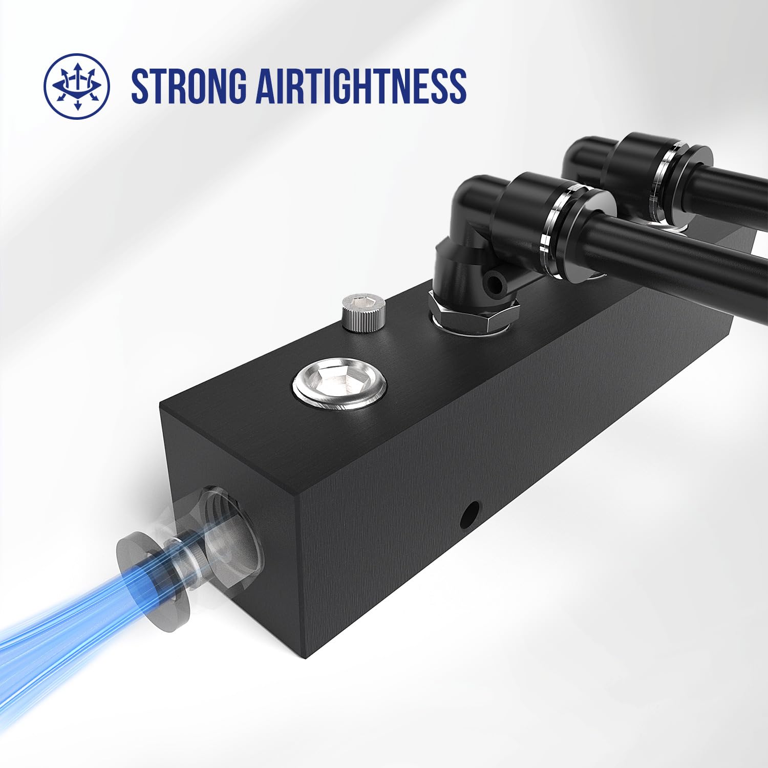 Collecteur d'air en ligne NPT de 6,35 mm, répartiteur de tuyau à 3 voies 5 ports, bloc de distribution d'air avec accessoires
